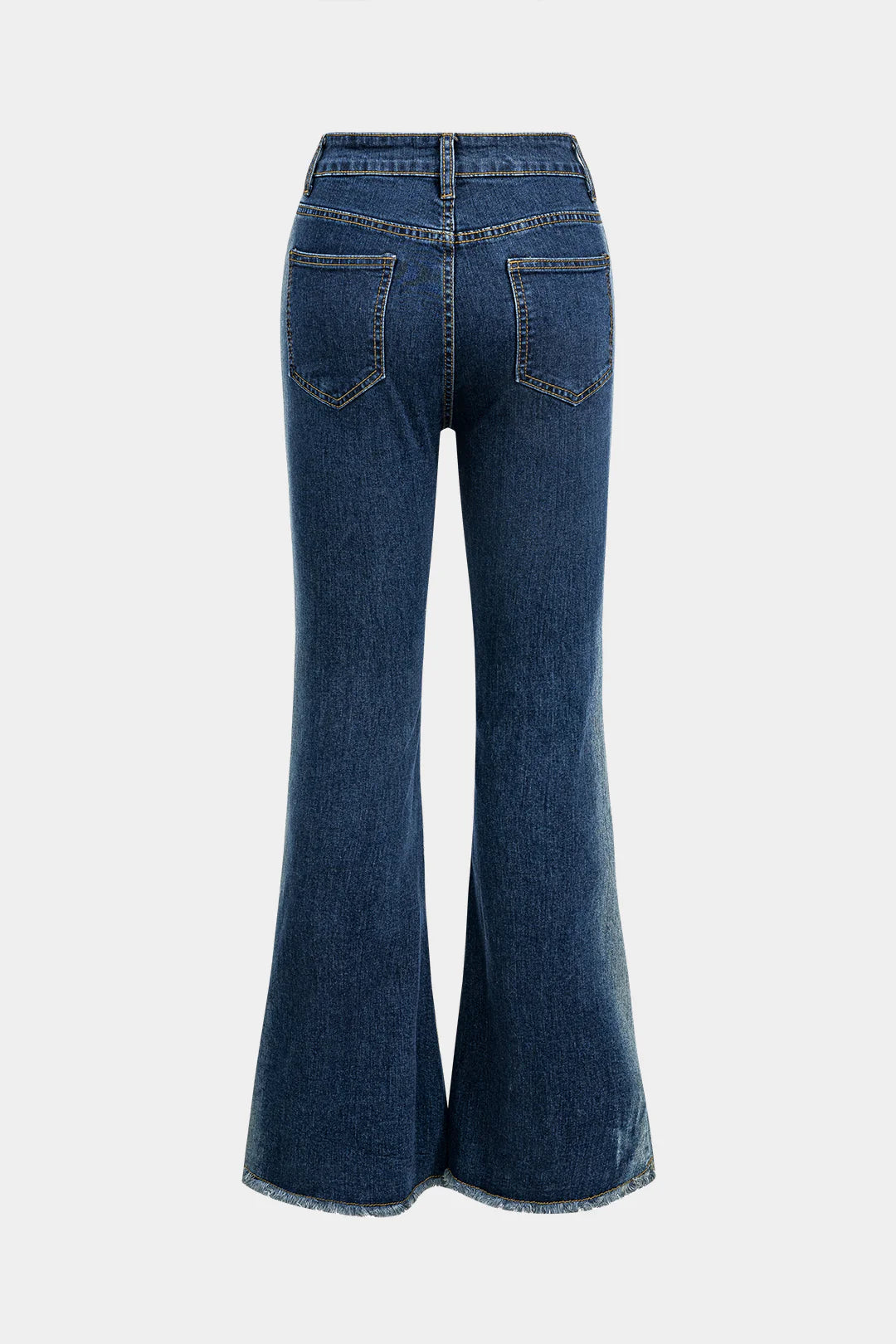 Denim Flared High Waist Patchwork Jeans