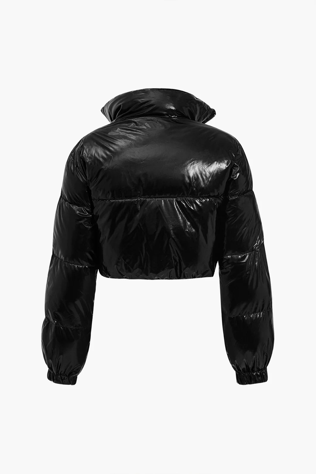 Glossy Cropped Puffer Jacket