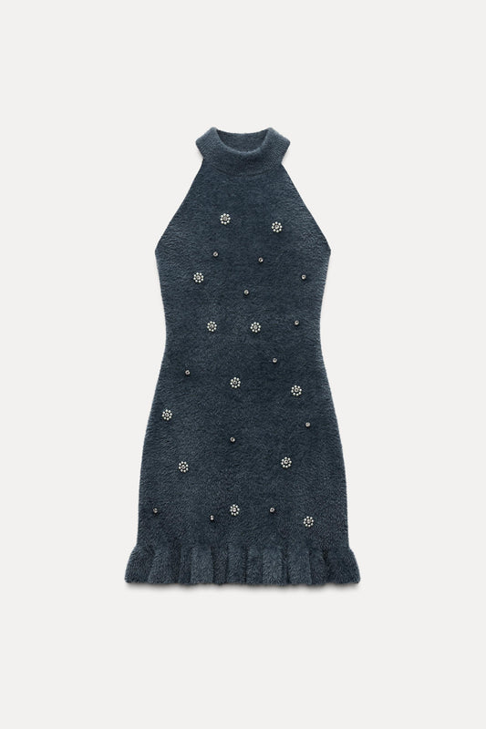 Embellished Knit Dress