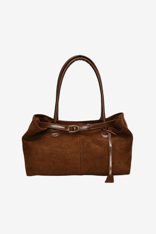 Faux Suede Shoulder Bag