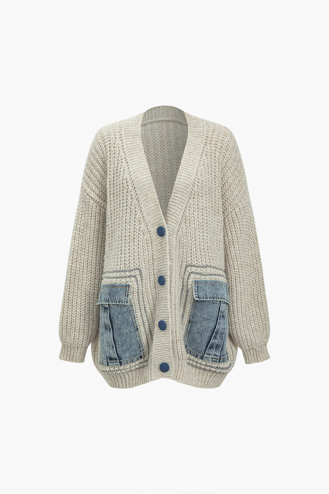 Denim Pocket Knit Cardigan