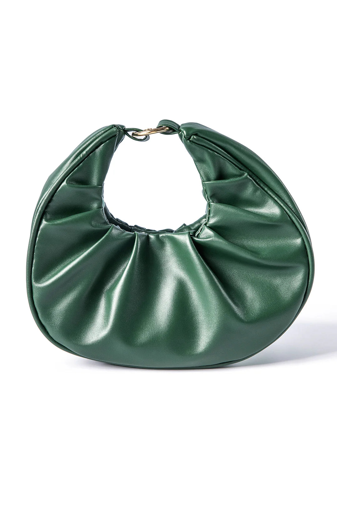 Evergreen Faux Leather Crescent Bag