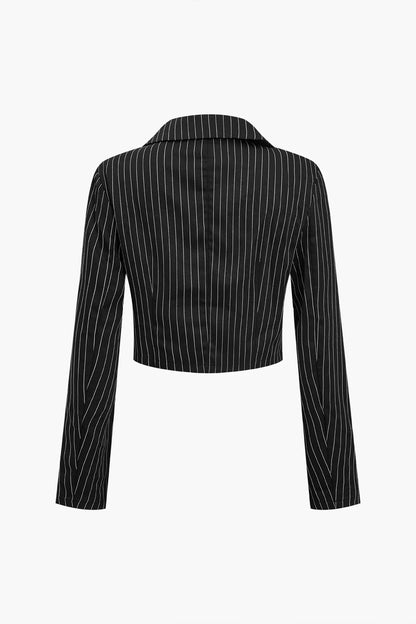 Cropped Pinstripe Blazer