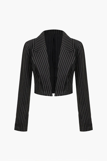 Cropped Pinstripe Blazer
