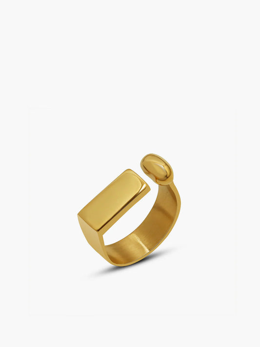 Geometric Golden Open Ring