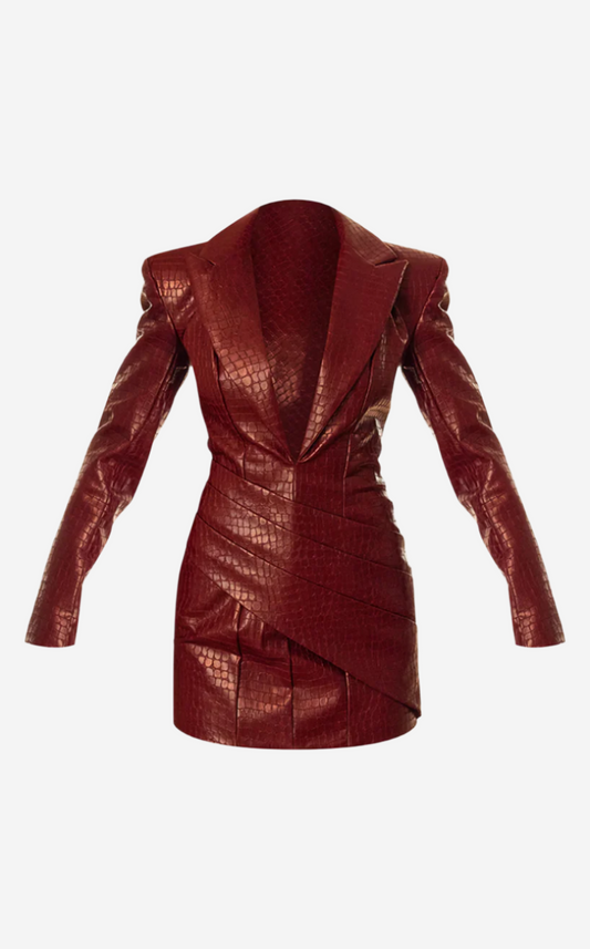 Fierce Faux Croc Blazer Dress