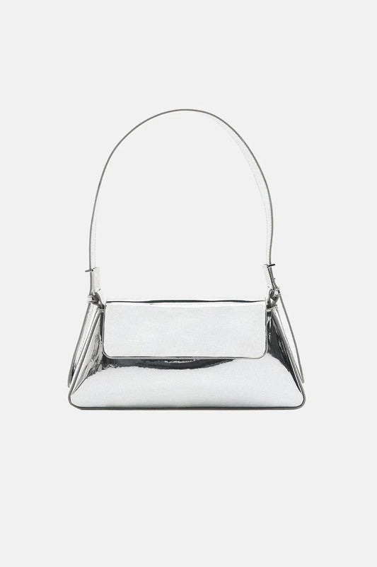 Faux Leather Silver Bag