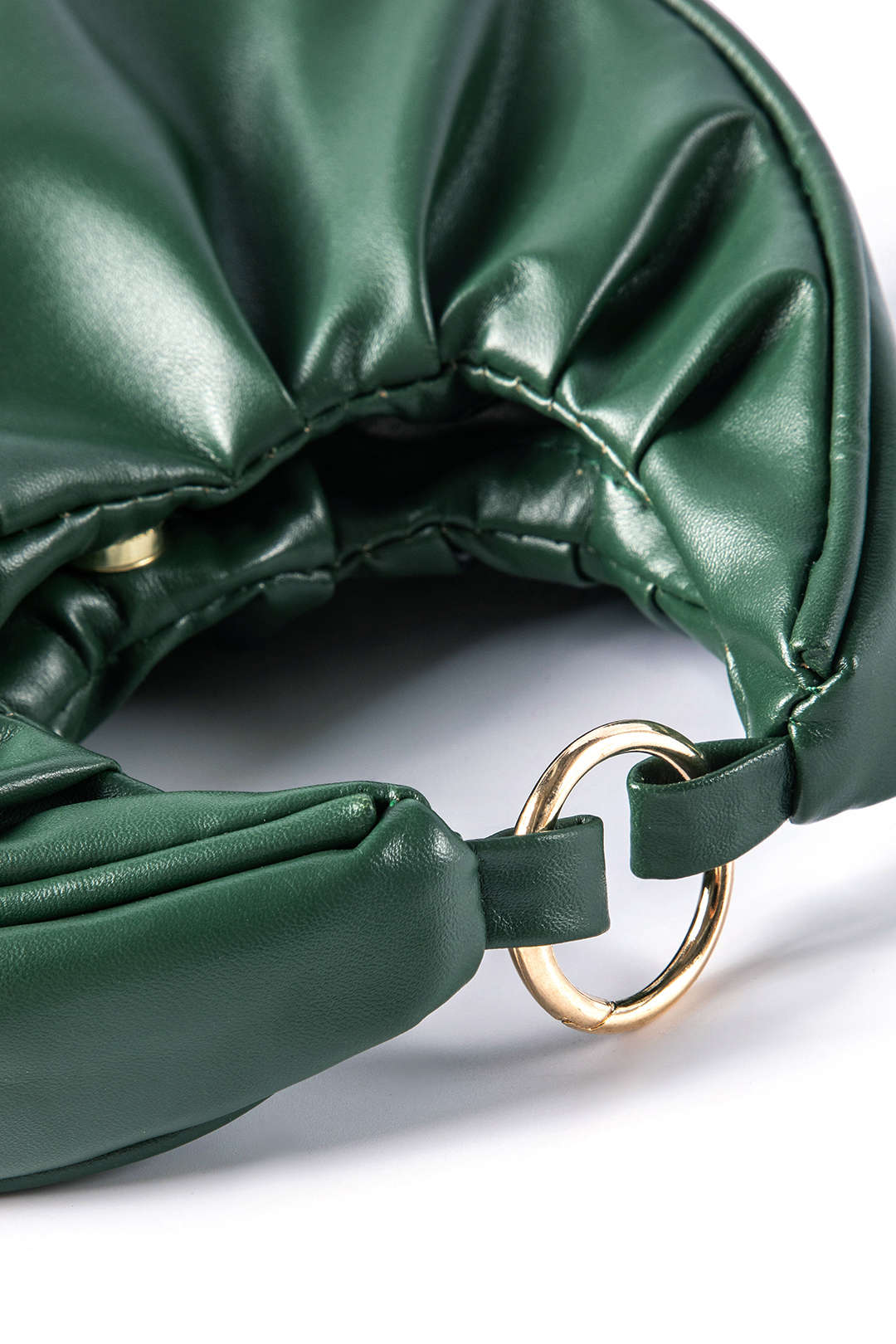 Evergreen Faux Leather Crescent Bag